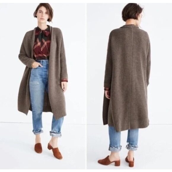 MADEWELL Fulton Sweater-Coat 100% Merino Wool w/ Pockets sz(XS) - Picture 1 of 10